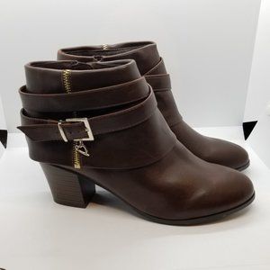 Thalia Sodi Women's Tully Round Toe Ankle Fashion Boots - Dark Brown - Size 11